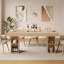 Table de salle à manger 63 "/ 71" rectangulaire avec rangement, grande table de cuisine en bois pour 6 personnes, chêne-1258805727