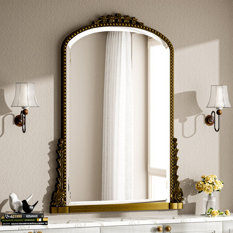 Miroir mural Fleur De Lis Living, Doré, 40 po x 28 po