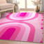 Tapis tissé à plat à motif géométrique rose Shanea-96269899