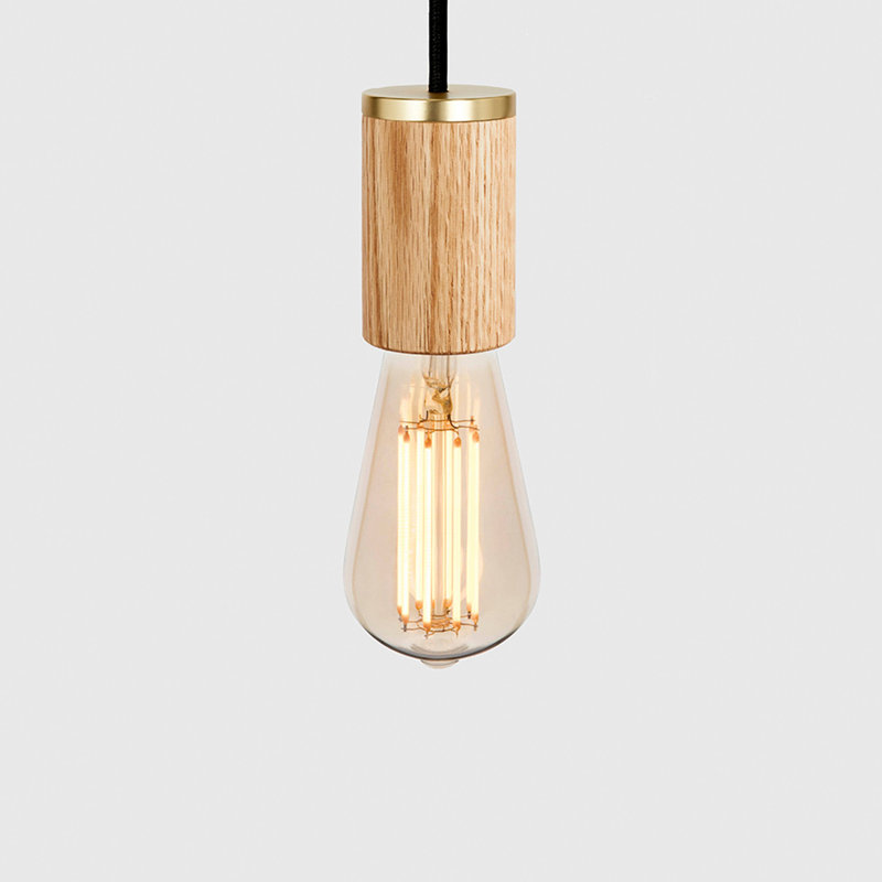 Luminaire suspendu cage en écureuil en chêne, Naturel