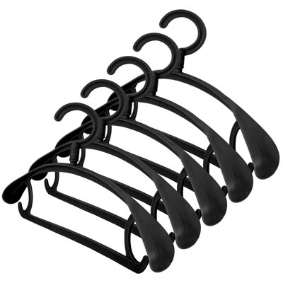 Extra Thick Wide Shoulder Clothes Hangers, 20 Pack (Black)