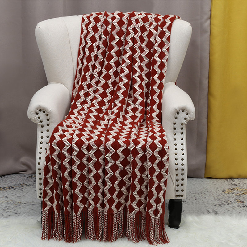 Jeté tricoté NTBAY, Rouge
