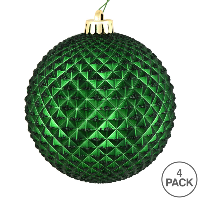 Ornement boule Durian Glitter, Émeraude