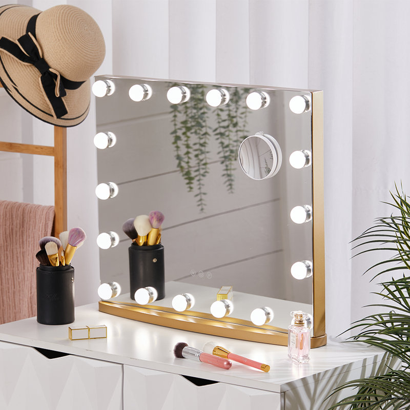 Metal Rectangle Floor Mirror, Gold