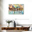 San Diego City Repères Grunge, impression sur toile 3 pièces-176124514