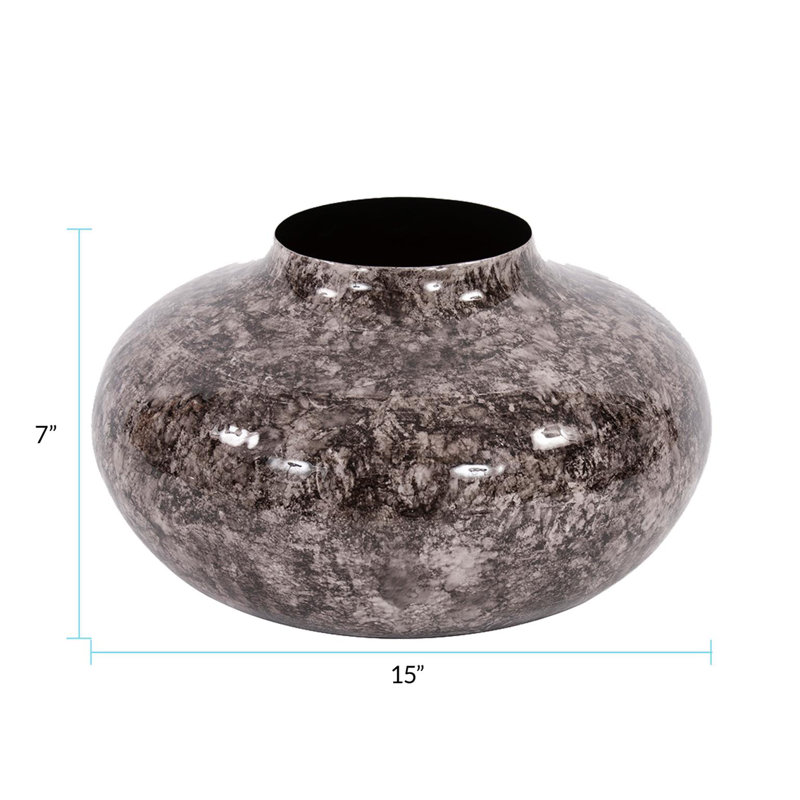 Marbled Aluminum Metal Table Vase