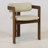 Pamplona Brown Dining Chair with White Leather
