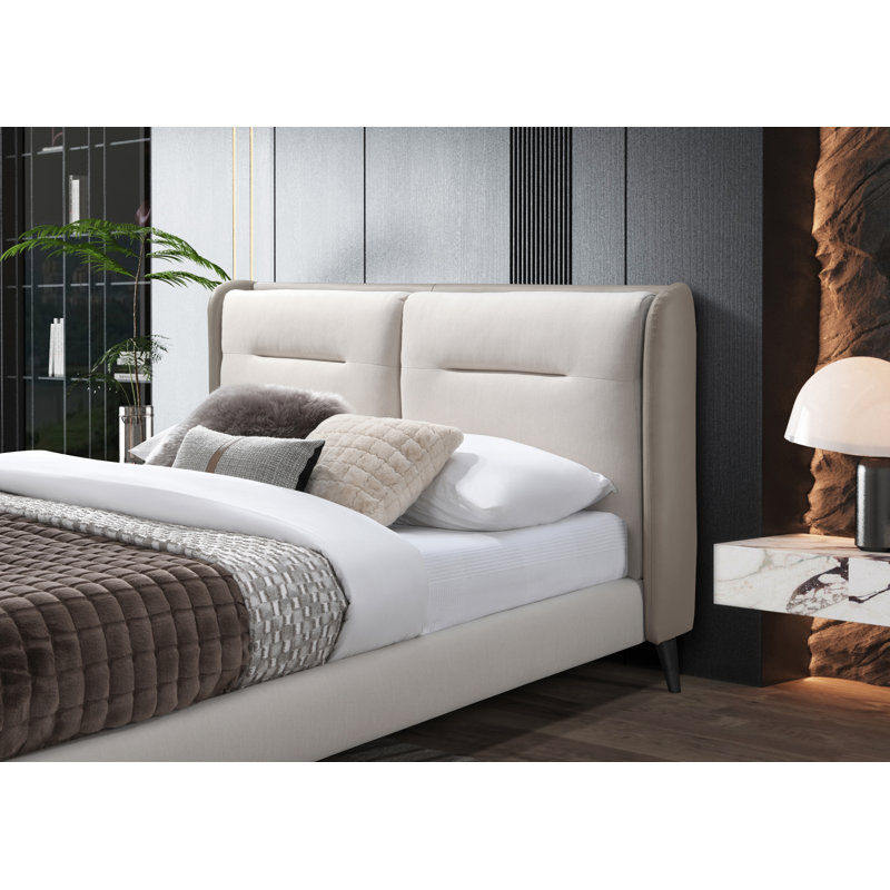 Seri Bed- Fabric/PU, Oatmeal/Cooper, King