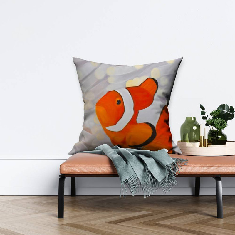 Clownfish - 20"x20" Throw pillow cover - Poly twill - Print on demand, Pillow Cover Only - No Insert, 20" x 20"