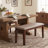 31" Upholstered Bench ,Solid Wood Frame Entryway Dining Bench with Breathable Tech Fabric Cushion