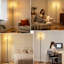 Lampe sur pied Farmhouse avec abat-jour en rotin travaillé à la main et interrupteur au pied