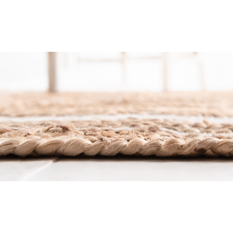 Lenard Indoor Rug, Rectangle 8' x 10', Natural/Navy Blue
