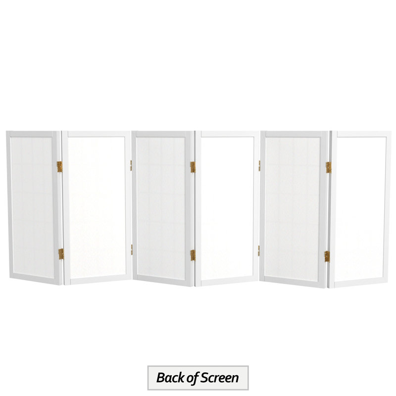 Paravent court Alex H 26,5 po, Blanc, 6 panneaux