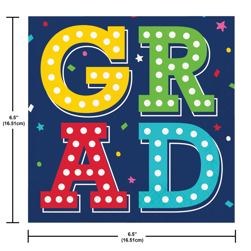 Ensemble d'assiettes et de serviettes Creative Converting Glad to Be Grad, pour 16 personnes