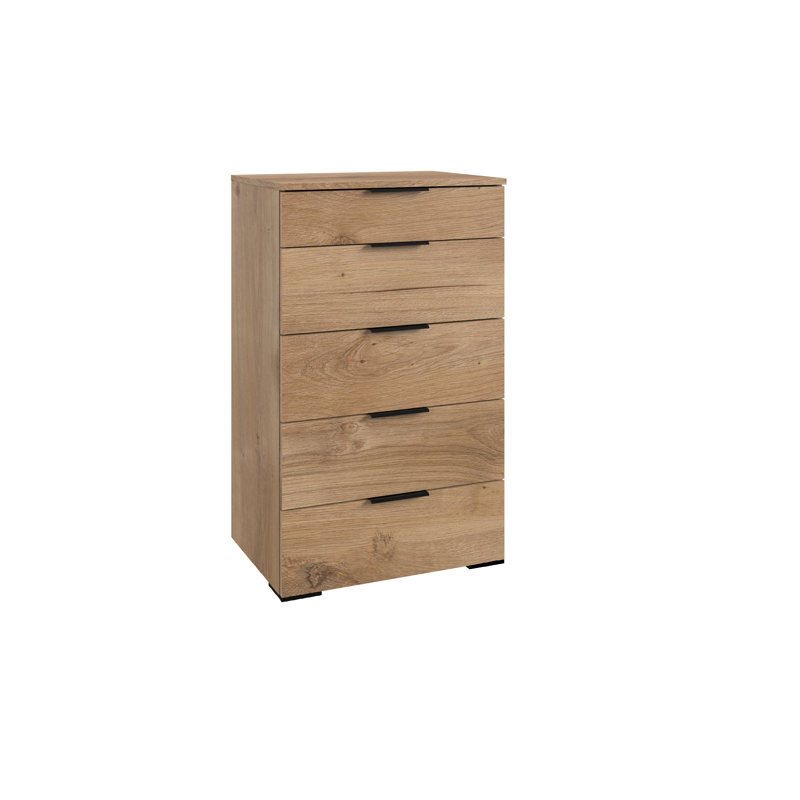 Garrelt 41cm W 5 - Drawer Chest of Drawers, Brown