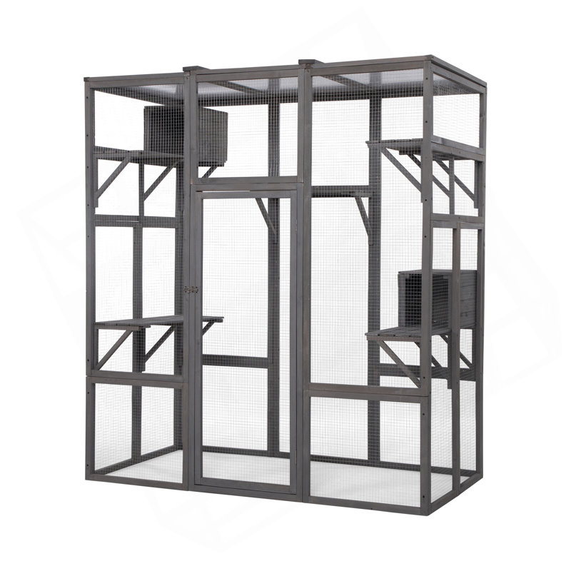 Très grande cage à chat - Gris