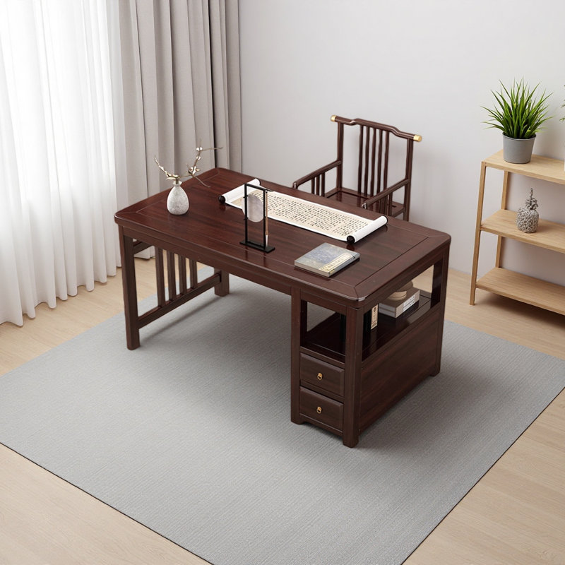 Bureau moderne en bois massif de chêne, H 29,52 po x l 47,24 po x P 26,77 po