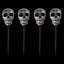 Ensemble de 4 marqueurs de chemin d'Halloween illuminés crâne noir et argent 15,5 po
