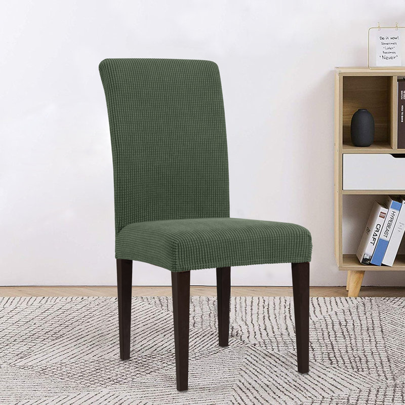 Soft Stretchy Box Cushion Dining Chair Slipcover, Olivedrab