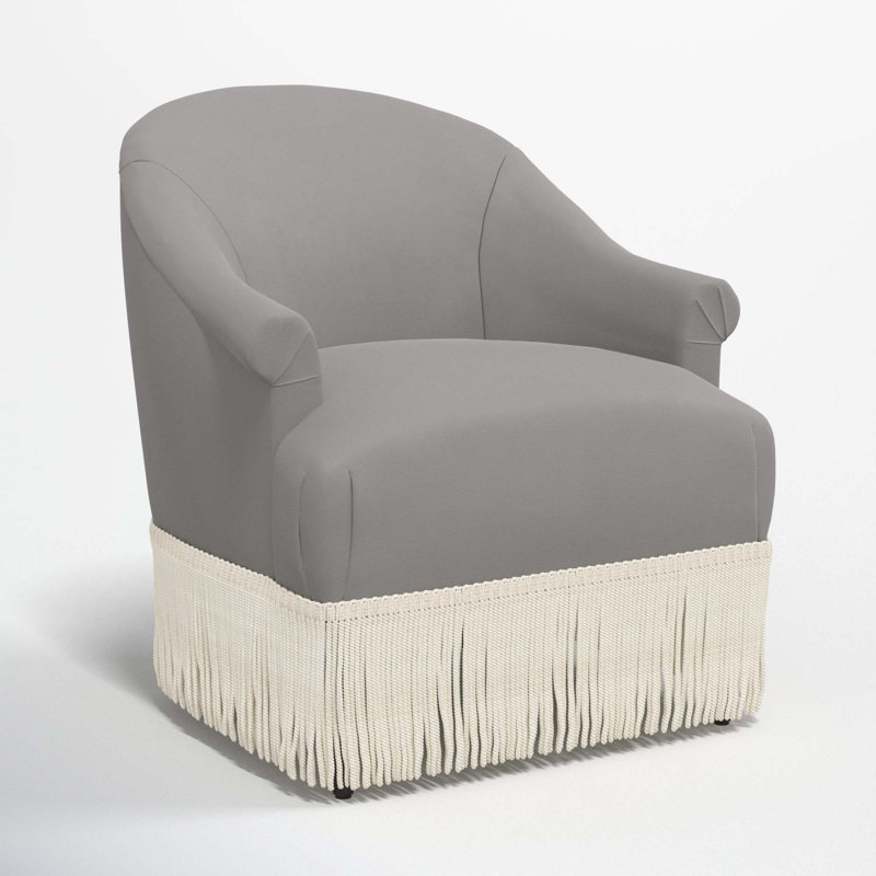 Fauteuil à oreilles Callie, Velours performance loutre classique, Ivoire