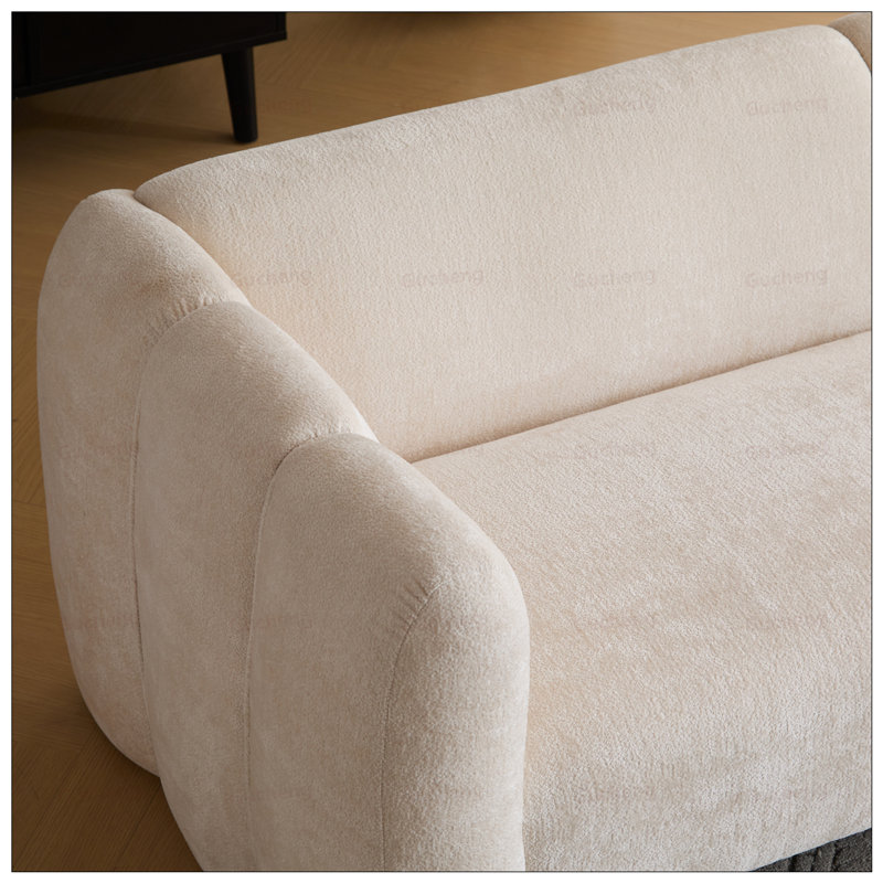 Élégant canapé 3 places Boucle au design ondulé, parfait pour les salons, les chambres et les bureaux d'appartements
