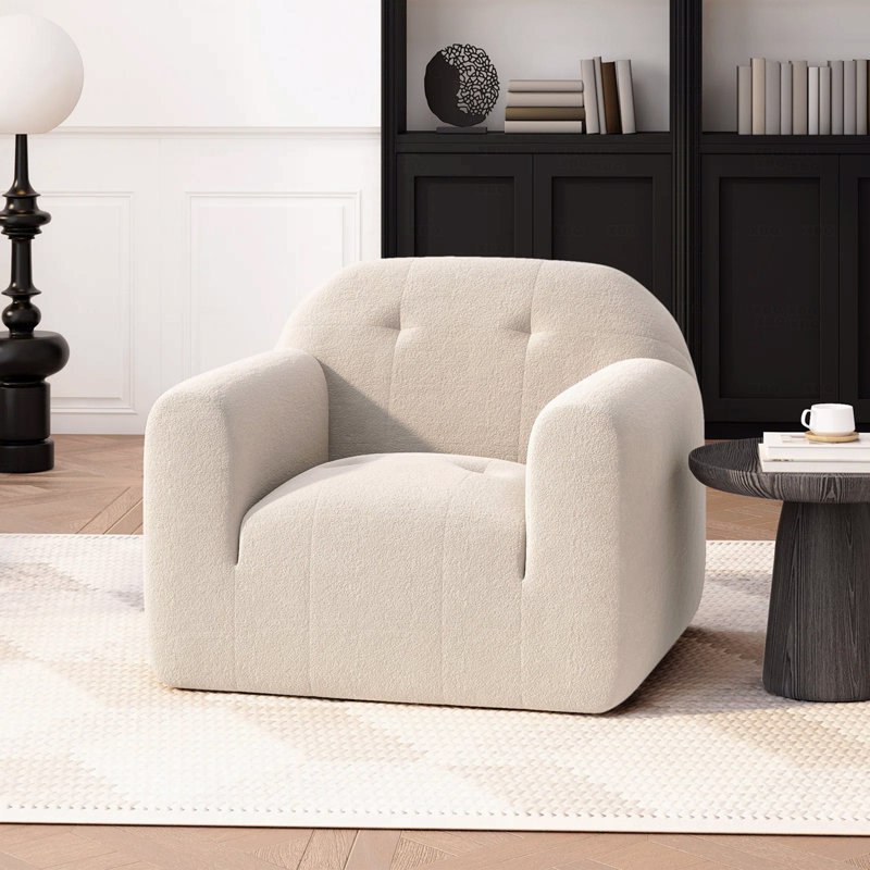 Fauteuil d'appoint Club Basic, Tissu blanc