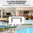 Outdoor Dining Table For 6 Person, Rectangular Slatted Metal Patio Table For Deck Garden Lawn Backyard Use With Umbrella Hole, Brown-1877358703
