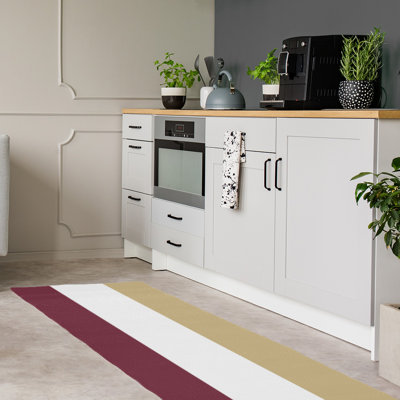 Tapis de zone rouge/beige