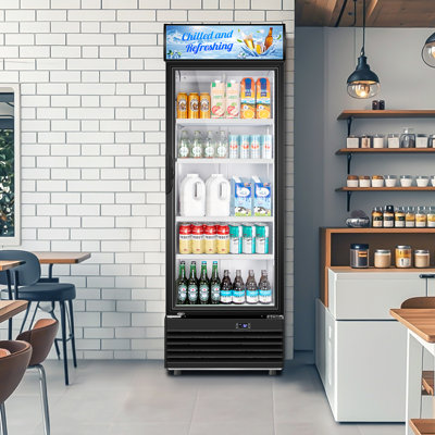 11.15 Cu Ft Commercial Refrigerator With Glass Door Display Beverage Fridge