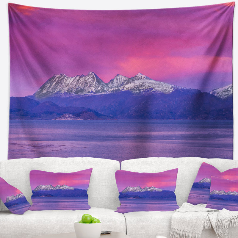 Tapisserie plage, plage et rivage, Ushuaia, Argentine, H 50 po x l 60 po