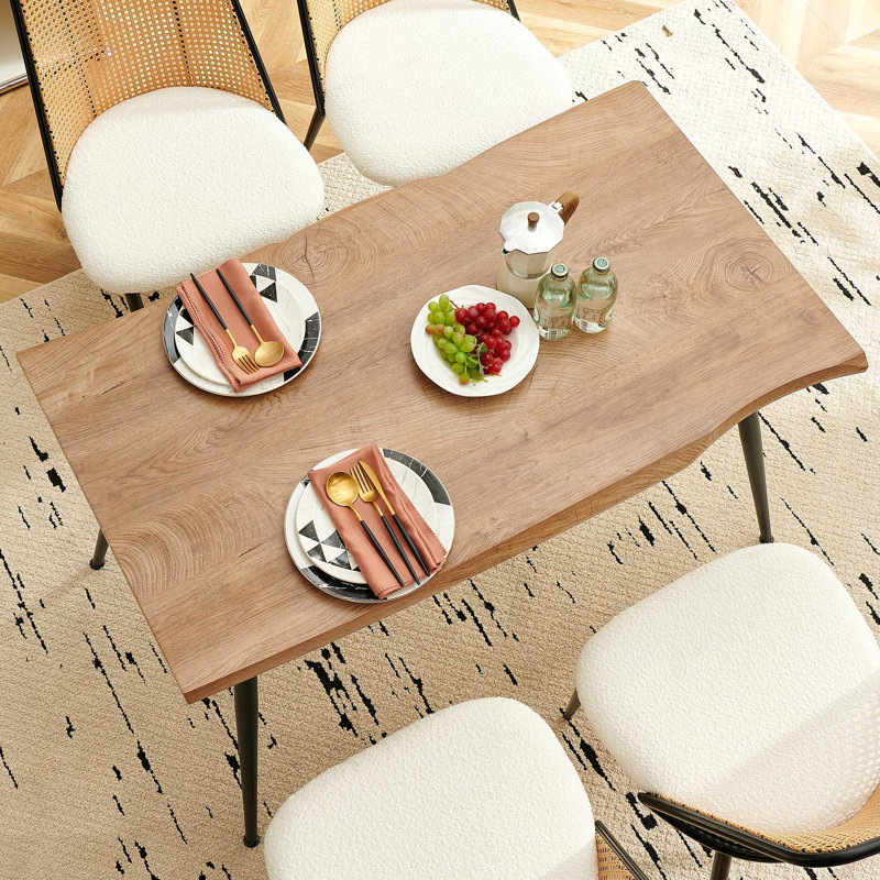 Serene Rectangular Table Set for 4, Beige