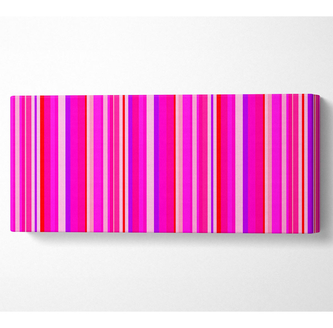 Retro Streifen Rosa Panoramaleinwand