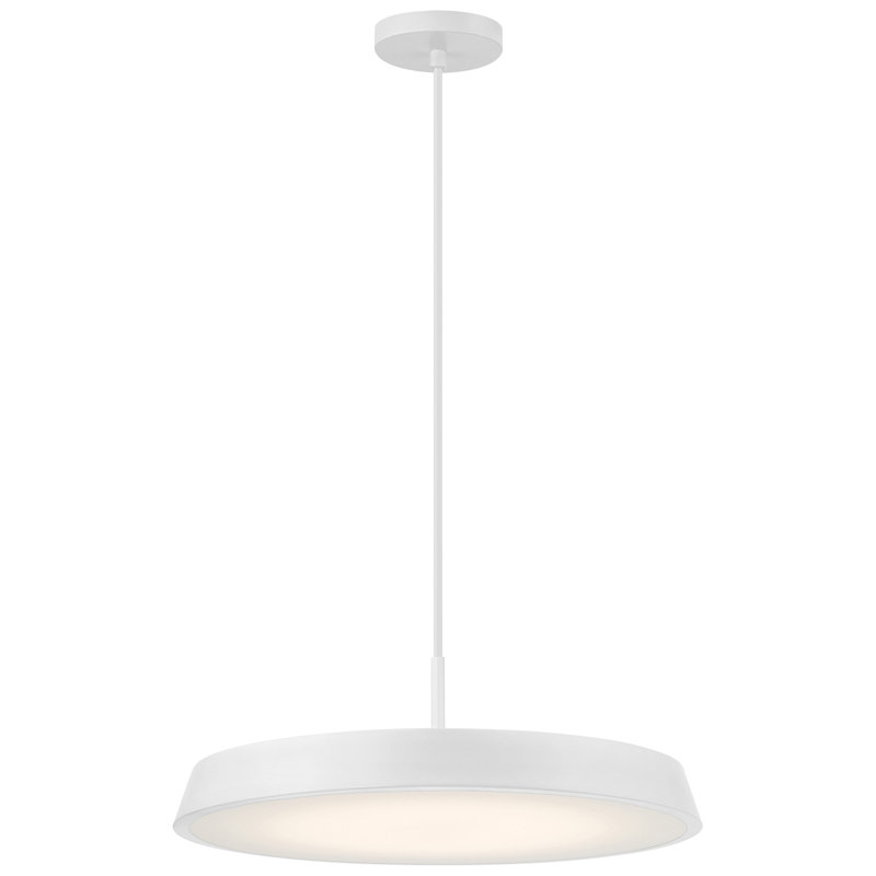 Luminaire suspendu à DEL Deshanda, Blanc mat, Blanc mat