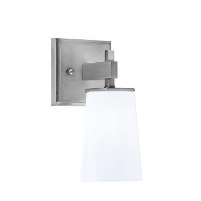 Bliven Wall Sconce, Graphite Finish, 4.5" W x 6.5" H White Opal Glass