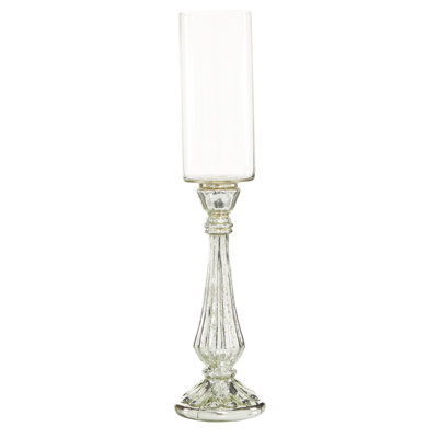 Lampe ouragan en verre fabriquée à la main en verre avec finition en faux mercure