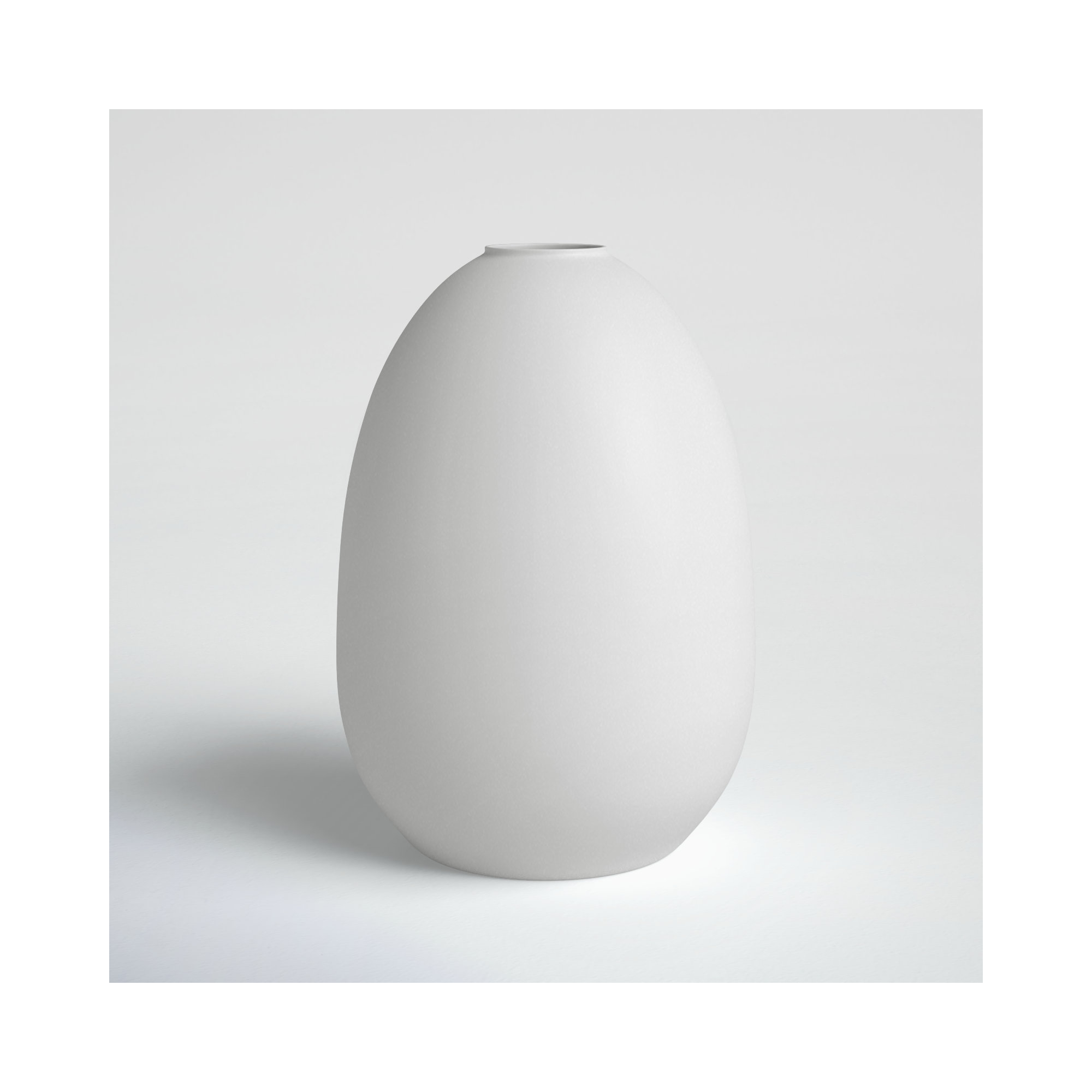 Jenny Aluminum Table Vase, 7.25" H x 5" W x 5" D, White