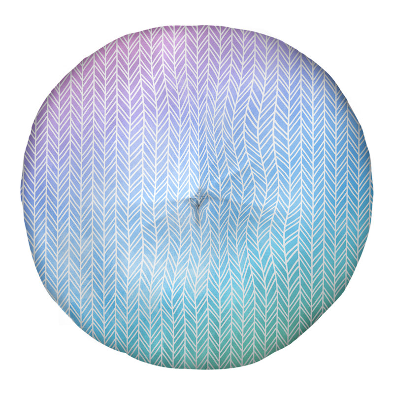 Oreiller de sol Katelyn Elizabeth, 26 po x 26 po, Bleu / Rose / Vert