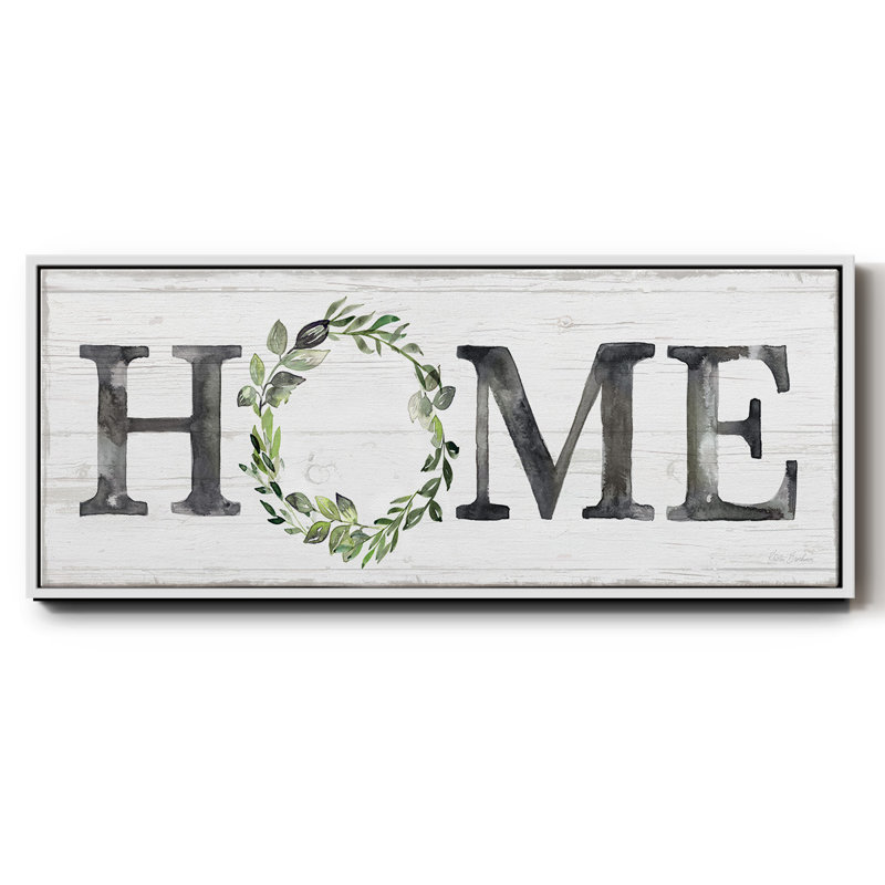 Gray Home Wreath- Framed Canvas