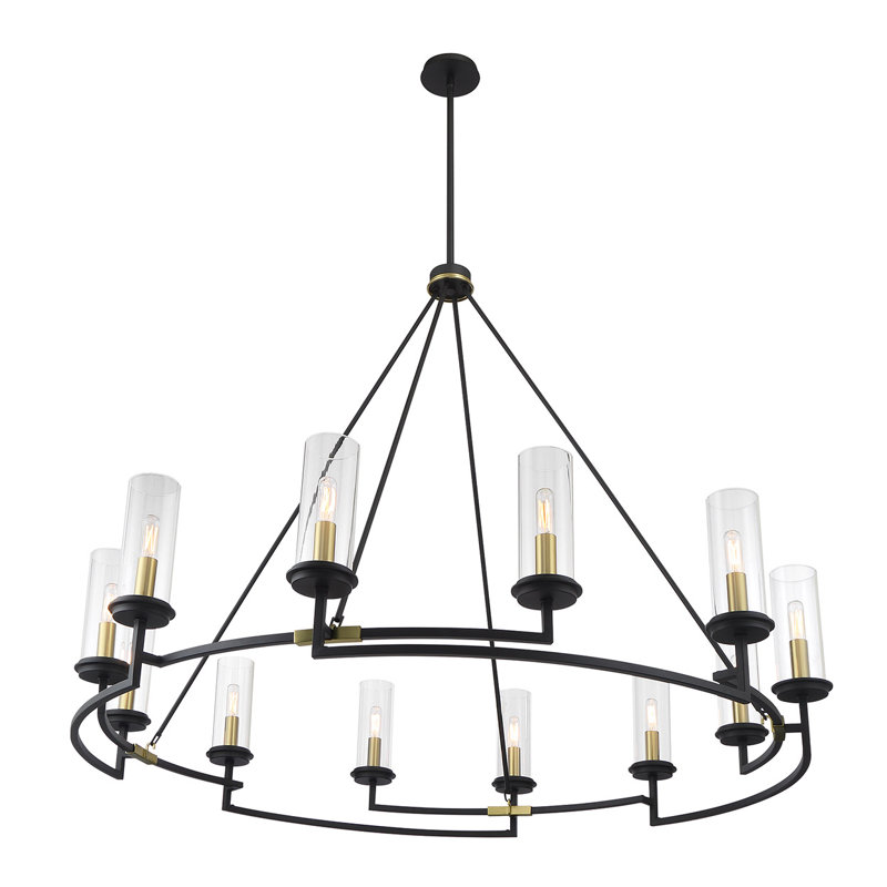 Ashantey 12 - Light Dimmable Wagon Wheel Chandelier