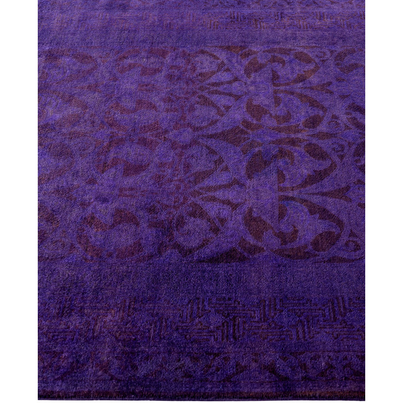Overdyed One-of-a-Kind 4' 3" X 12' 1" Hand Knotted Area Rug