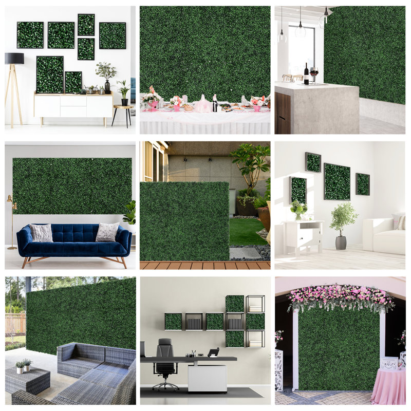Panneaux de décoration murale en gazon artificiel pour l'extérieur et le jardin 20 po X - Toile de fond