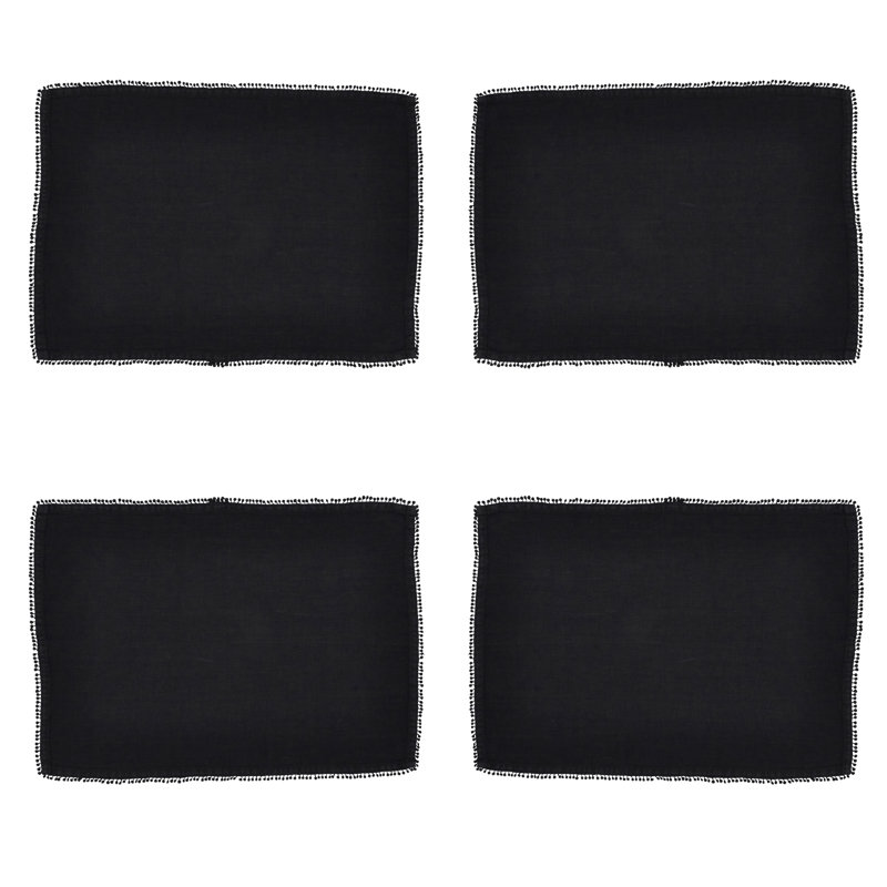 Napperon Brigid PomPom 20 ", Noir