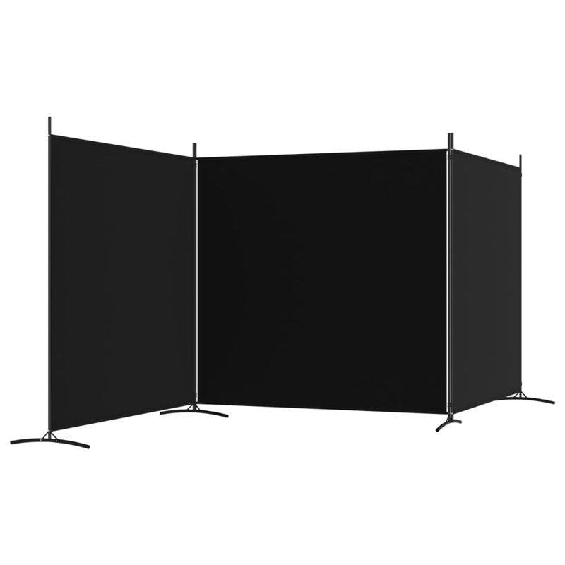 Kyen 457.2cm H Folding Room Divider, 180cm H x 525cm W, Black, 3