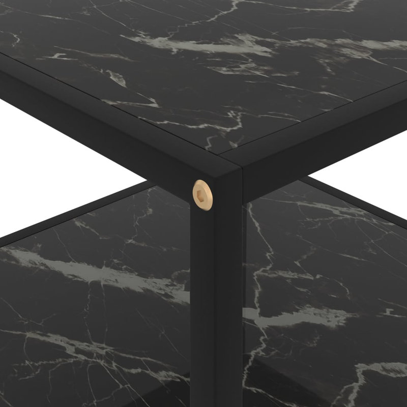 Leopold Floor Shelf Coffee Table with Storage, 35cm H x 100cm W x 50cm D, Black