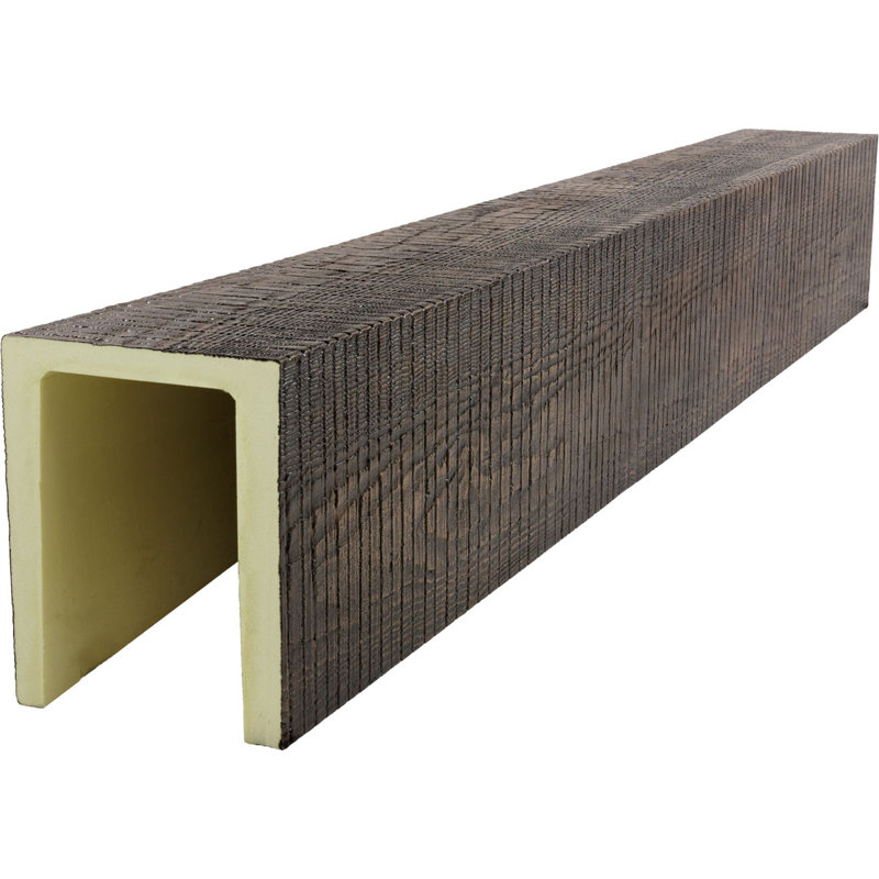 Poutre de plafond en faux bois à 3 côtés (poutre en U), H 5,5 po x l 3,5 po x P 288 po, Brun Kona