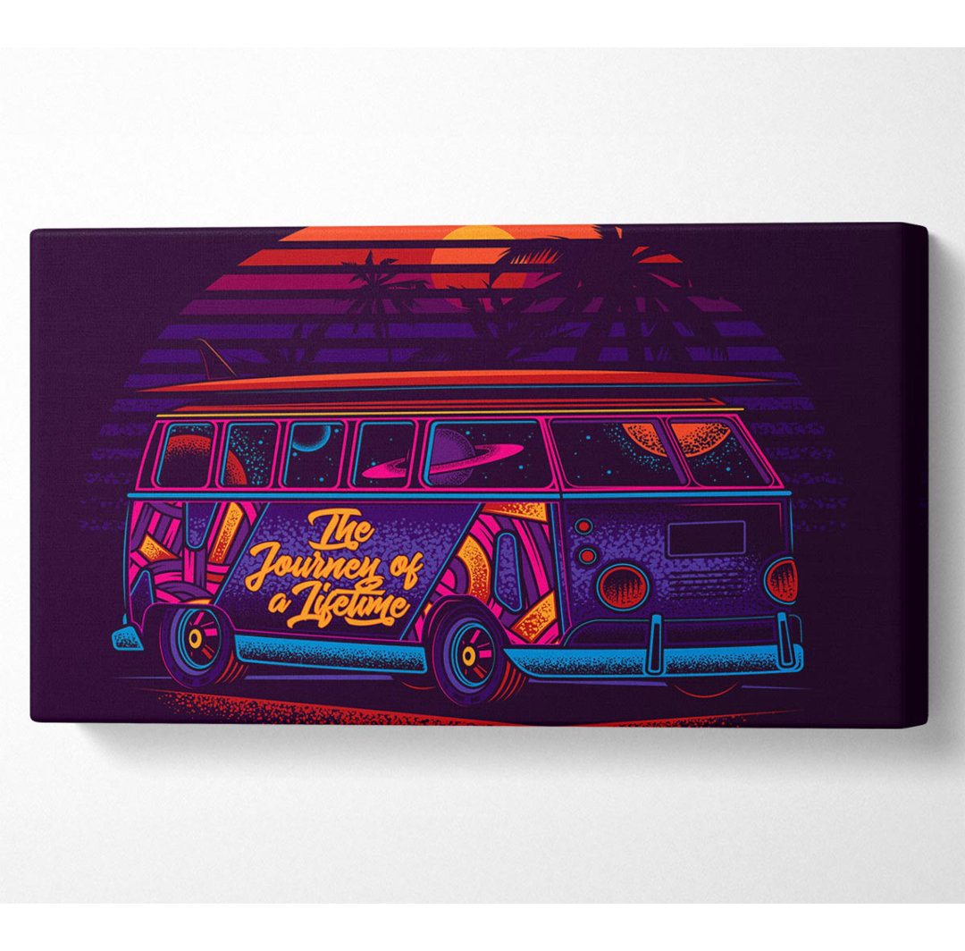 Vw Camper Surfs Up - Wrapped Canvas Kunstdrucke