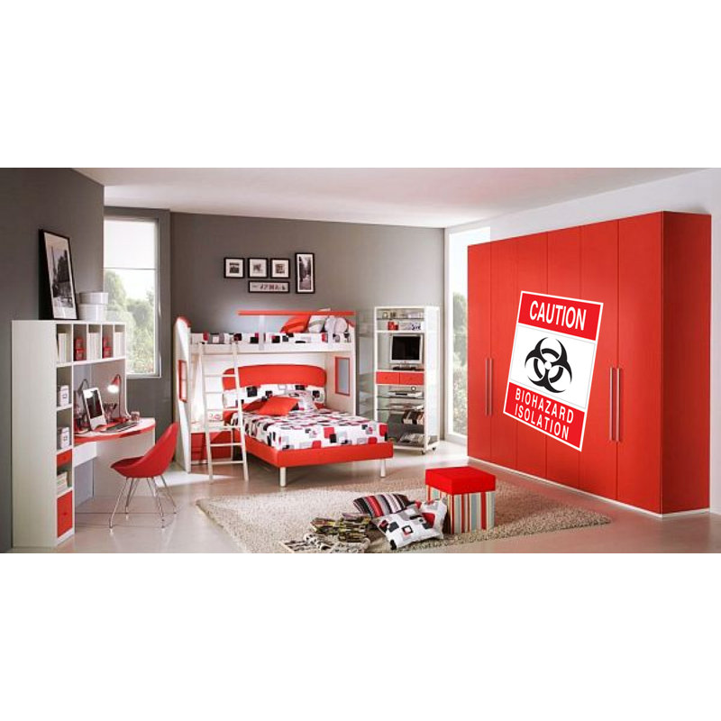 Décalcomanie murale signe d’isolement biologique, 48" H x 32.5" W