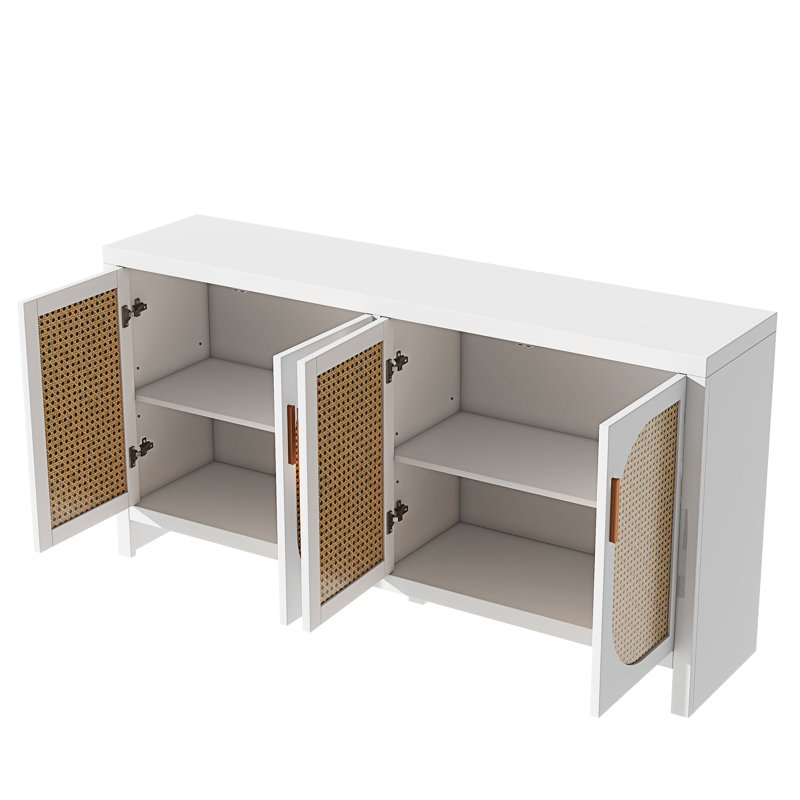 Meuble télé élégant et élégant avec beaucoup de rangement et un design moderne pour vos besoins de divertissement., Blanc
