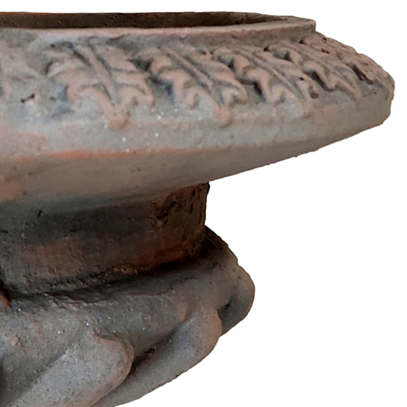 Humphreys FLUTED URN Low 28cm Verdigris Effect, Brown
