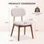 Ensemble de 2 chaises de salle à manger de style moderne du milieu du siècle, chaises d'appoint de cuisine rembourrées en tissu avec pieds en bois massif et dossier incurvé ergonomique, beige